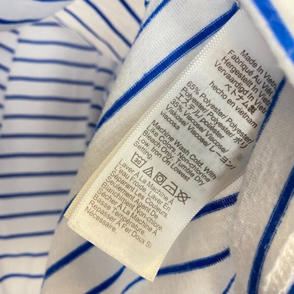 J. Crew Blue and White Striped Back Knot Tank Top - Picture 6 of 13